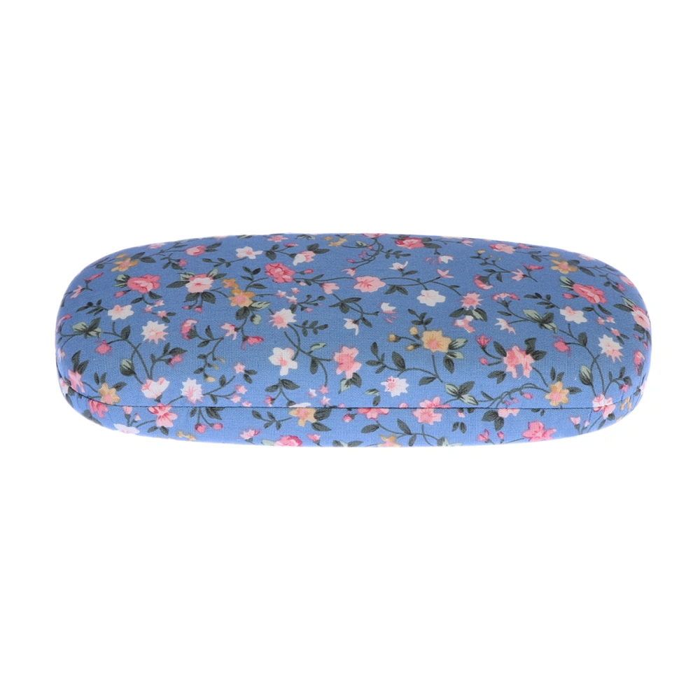 Protable Floral Printed Sunglasses Hard Eye Glasses Case Eyewear Protector Box Pouch Bag(Blue)