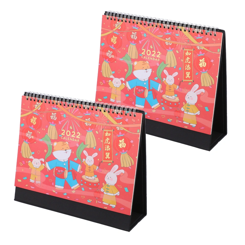 2pcs Home Calendars Paper Desk Calendars Paper Calendars School Calendars