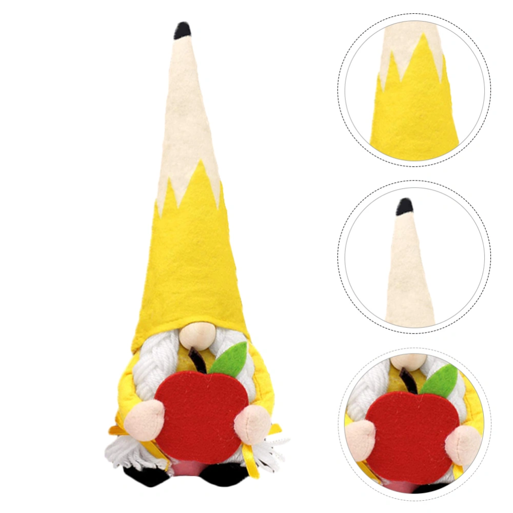 1Pc Back to School Season Gnome Adornment Home Office School Doll Ornaments