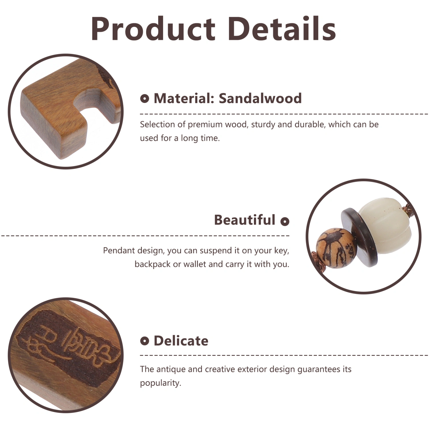 1Pc Wooden Phone Holder Antique Style Phone Holder Pendant Portable Phone Stand