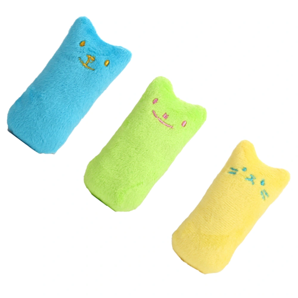 3pcs Funny Interactive Plush Cat Toy Pet Kitten Chewing Toy Teeth Grinding Catnip Toys Claws Thumb Bite Cat mint For Cats Cat Supply