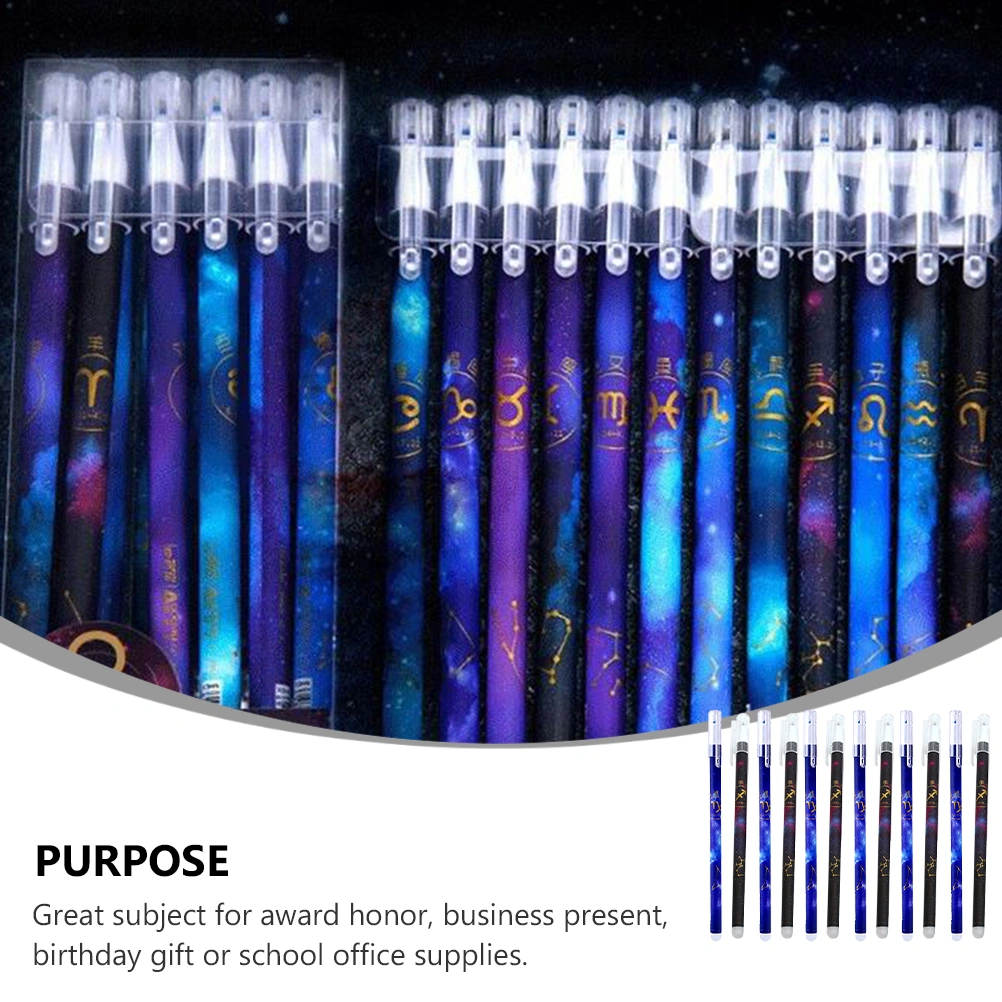 24pcs Heat Erasable Constellations Pens Plastic Gel Pens Chic Writing Pens