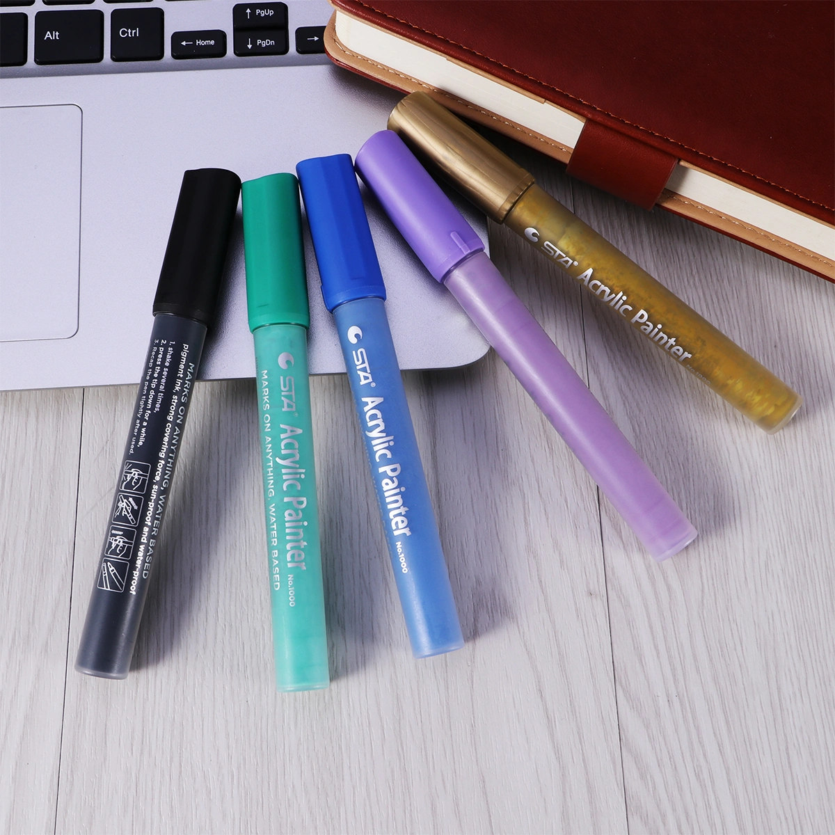 Acrylic Paint Marker Pen Waterproof Medium Point Paint Pen for Paper Rocks Wood Canvas Glass Ceramics DIY Art Projects (Blue)