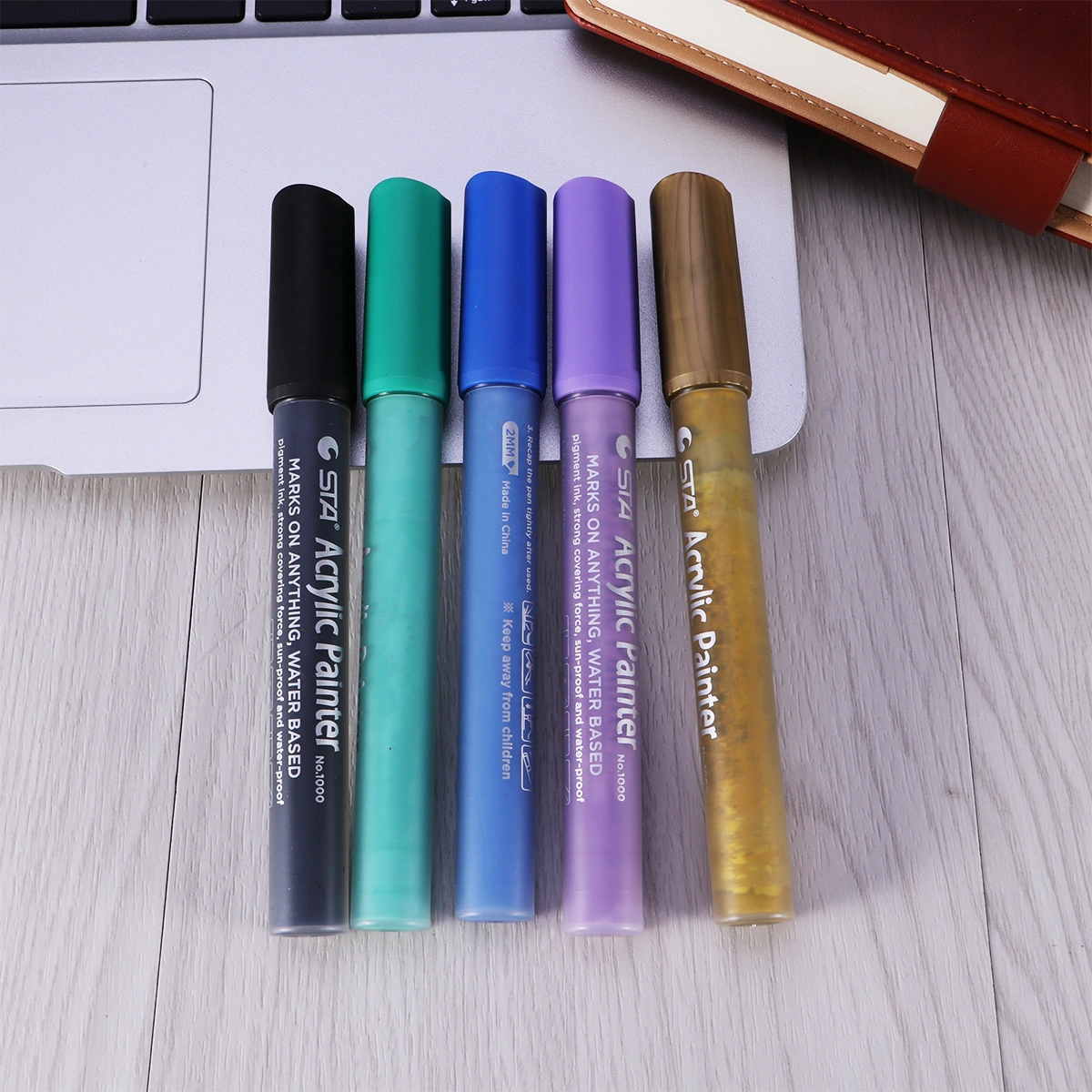 Acrylic Paint Marker Pen Waterproof Medium Point Paint Pen for Paper Rocks Wood Canvas Glass Ceramics DIY Art Projects (Blue)