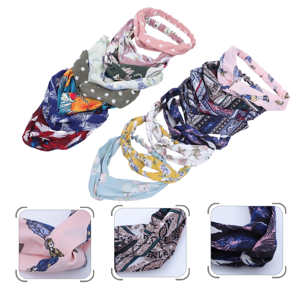 16pcs Knotted Headbands Elastic Head Wraps Criss Cross Hair Bands (Random)