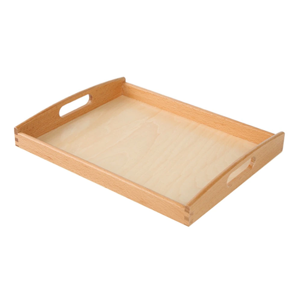 1pc Kid Wood Tray Useful Crafting Tray Durable Storage Tray with Handle for Activity