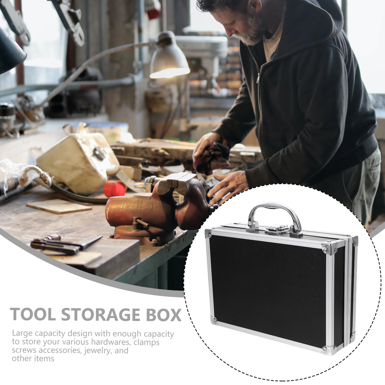 Handheld Container Multi-functional Tool Briefcase Aluminium Case Gadget Storage Box