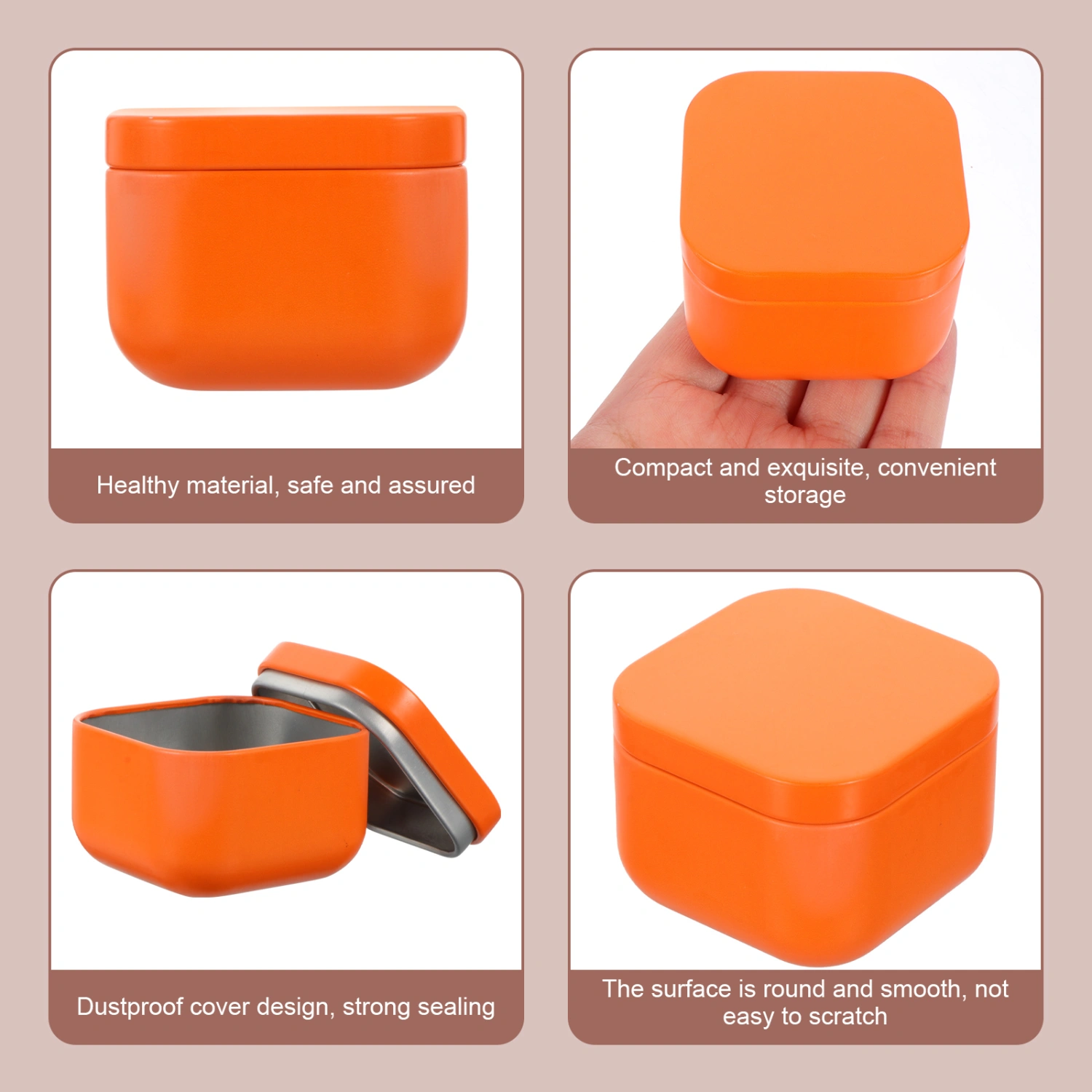 2pcs Tinplate Square Containers Small Candle Can Candle Jar Candle Tins