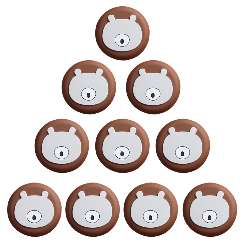 10PCS Mini Silicone Refrigerator Magnet Cartoon Simple Fridge Magnets Stickers for Wall Decoration (Bear)