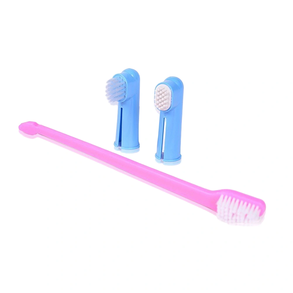 Pet Dog Toothbrush Finger Brushes Dual Headed Dental Hygiene Brushes for Dogs Cats