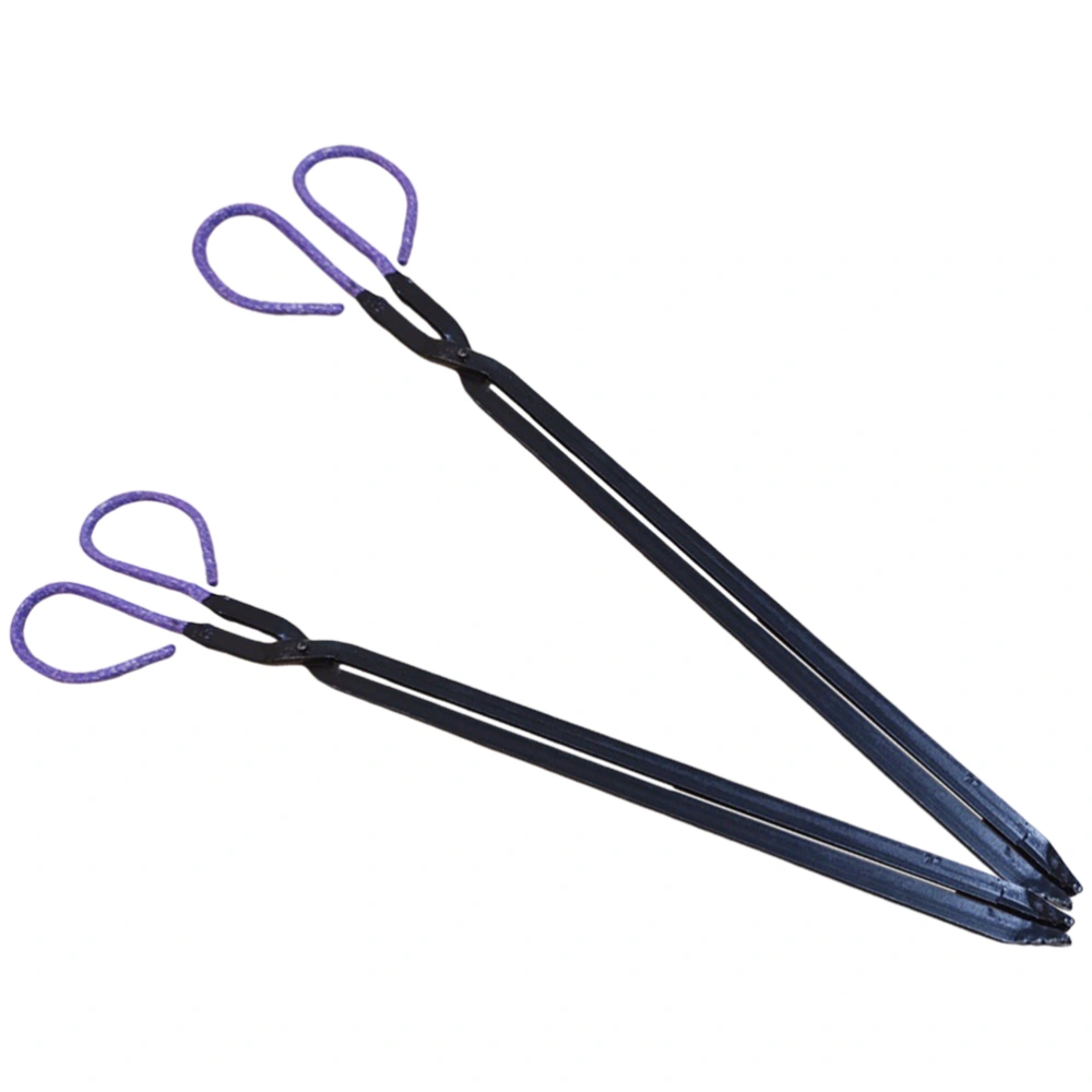 2Pcs Garbage Tongs Garbage Pickup Tools Household Clips Outdoor Grill Tongs Barbecue Fireplace Tongs