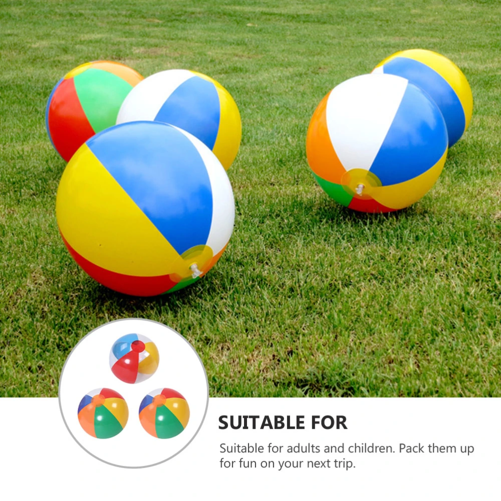 3Pcs Inflatable Beach Ball Pool Summer Water Toy Interactive Toys (Random Color)