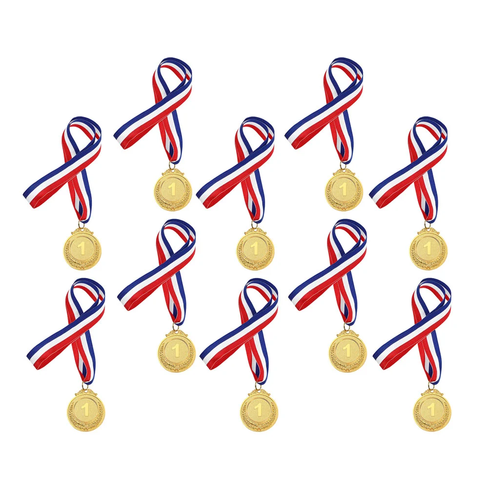 10Pcs Competition Number Medals Awards Golden Medals Sports Meet Winner Medals