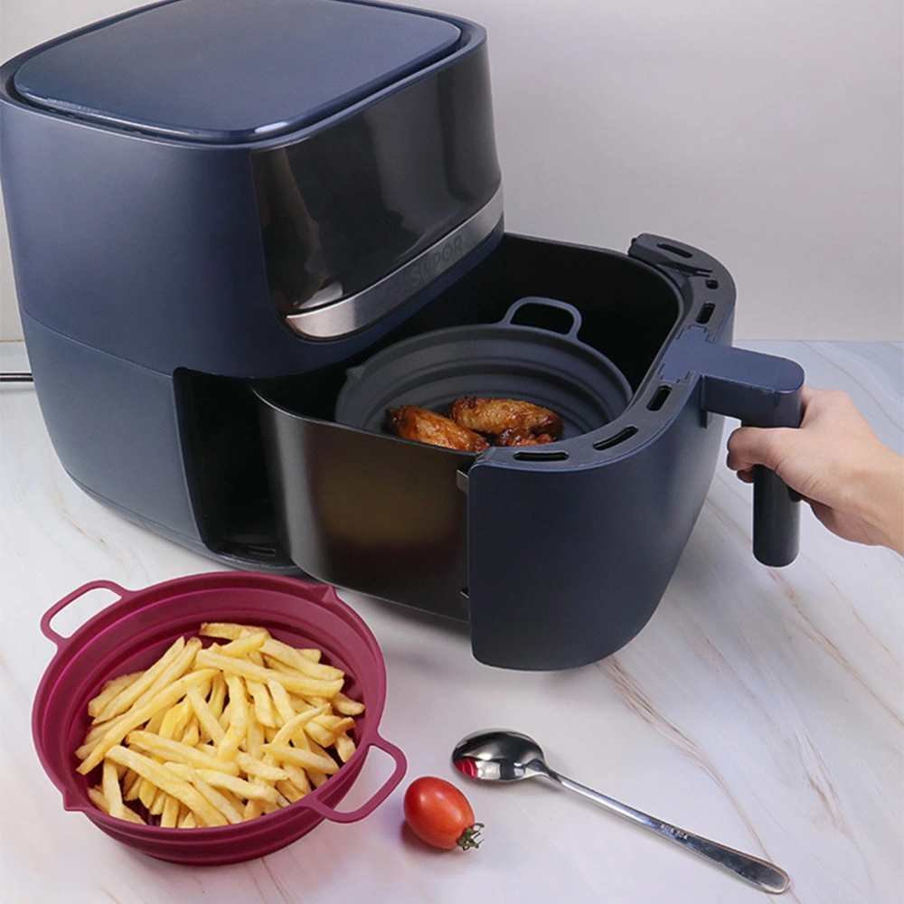 Air Fryer Silicone Liner Foldable Air Fryer Basket Air Fryer Silicone Pot Nonstick Air Fryer Basket