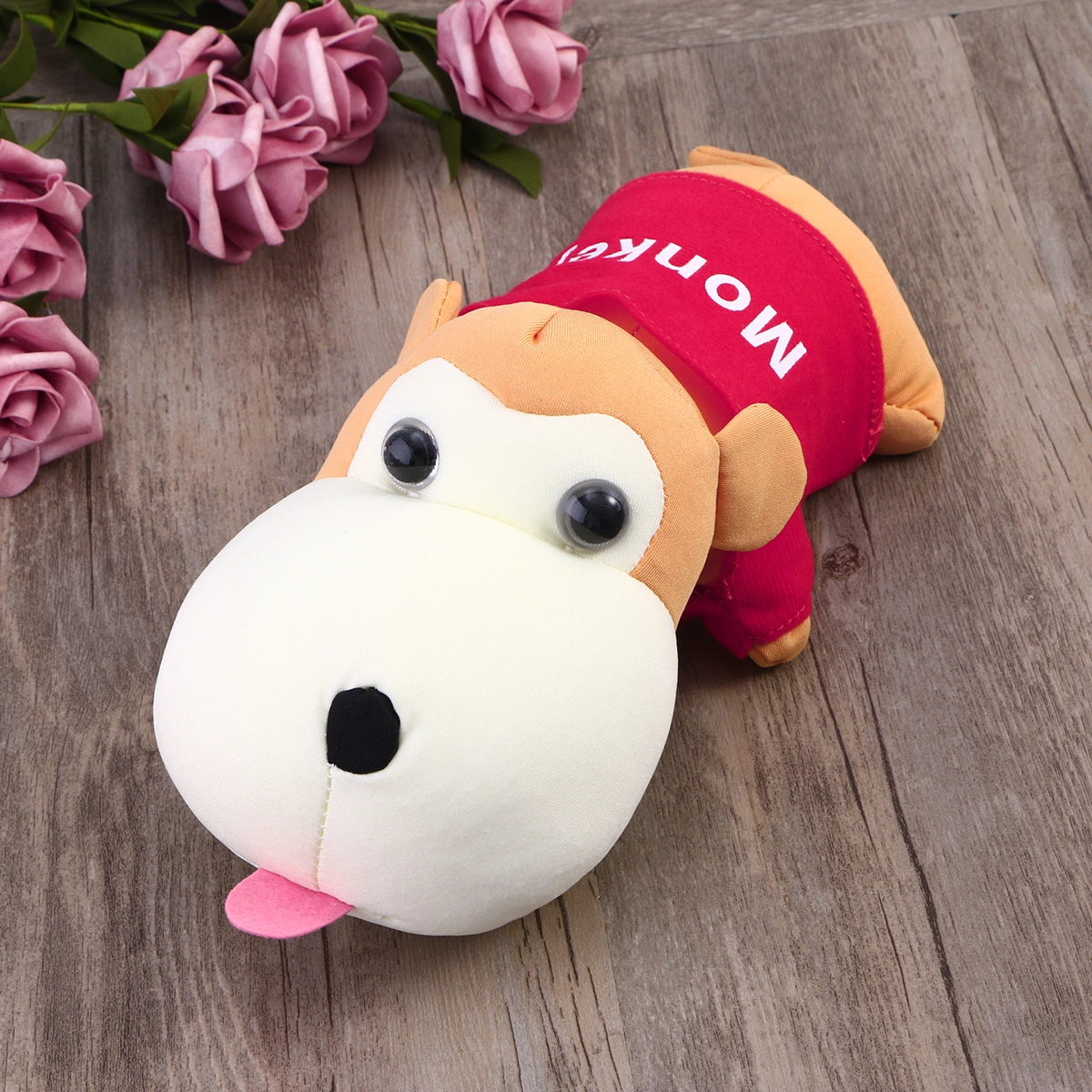Odor Absorber Smell Purifying Deodorizer Natural Air Freshener Bamboo Charcoal Bag Monkey Design Car Interior Cartoon Decoration (Red)