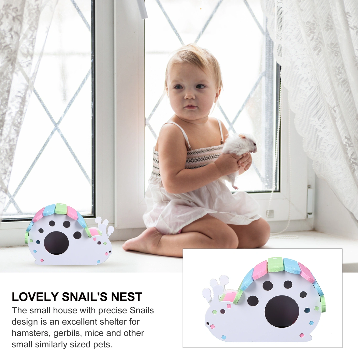 Snails Shape DIY PVC House Hamster Sleeping Cage Pet Cabin Sleeping Nest Small Pet Rest Hut for Pet Hamster