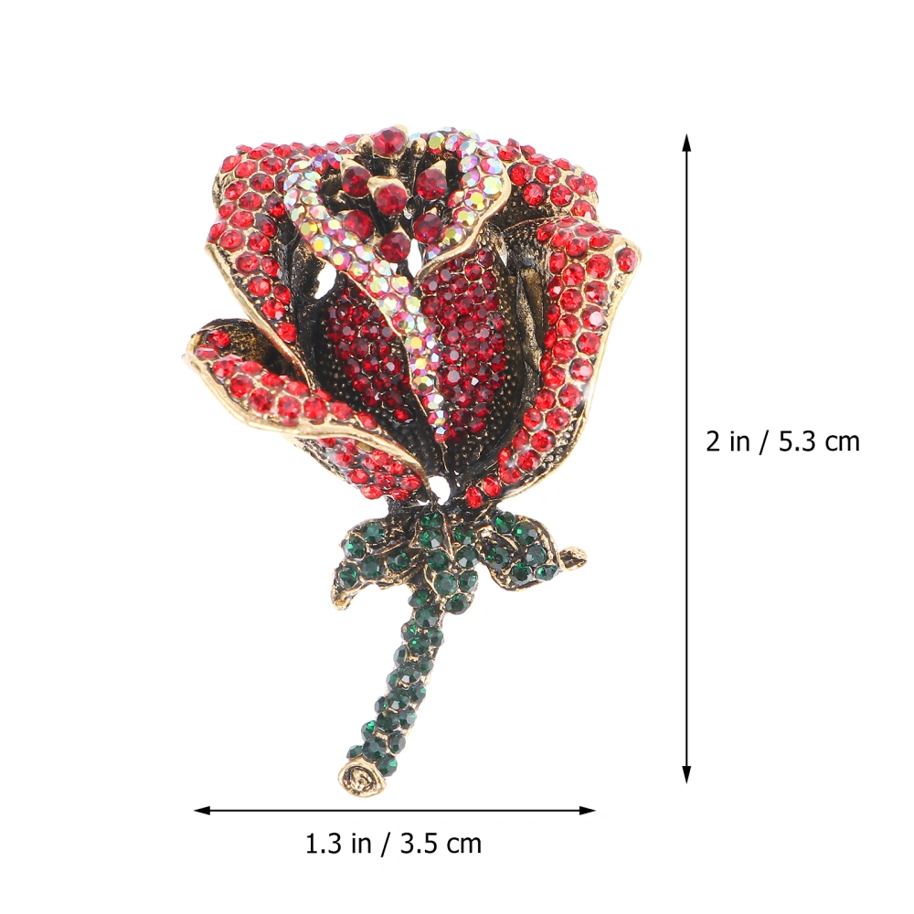 1Pc Flower Brooch Chic Rhinestone Breastpin Decorative Brooch Clothes Accessory