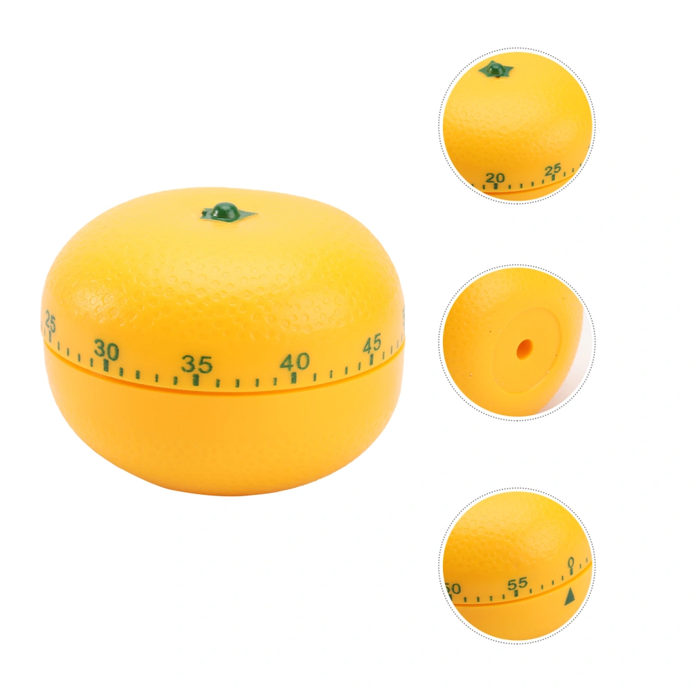 1Pc Orange Shaped Mechanical Timer Household Timer Kitchen Reminder (Yellow)