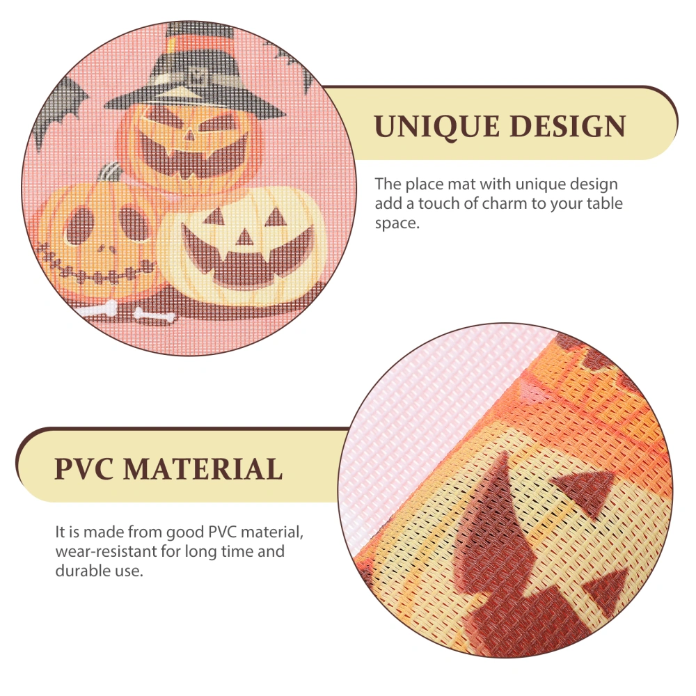 2Pcs Halloween Themed Placemat Party Table Mats Dinner Table Placemat Halloween Supply