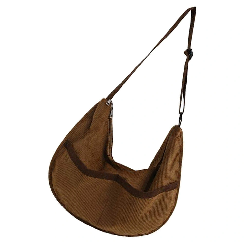 1 Pc Retro Corduroy Shoulder Bag Large Capacity Simple Canvas Tote Bag Handbag