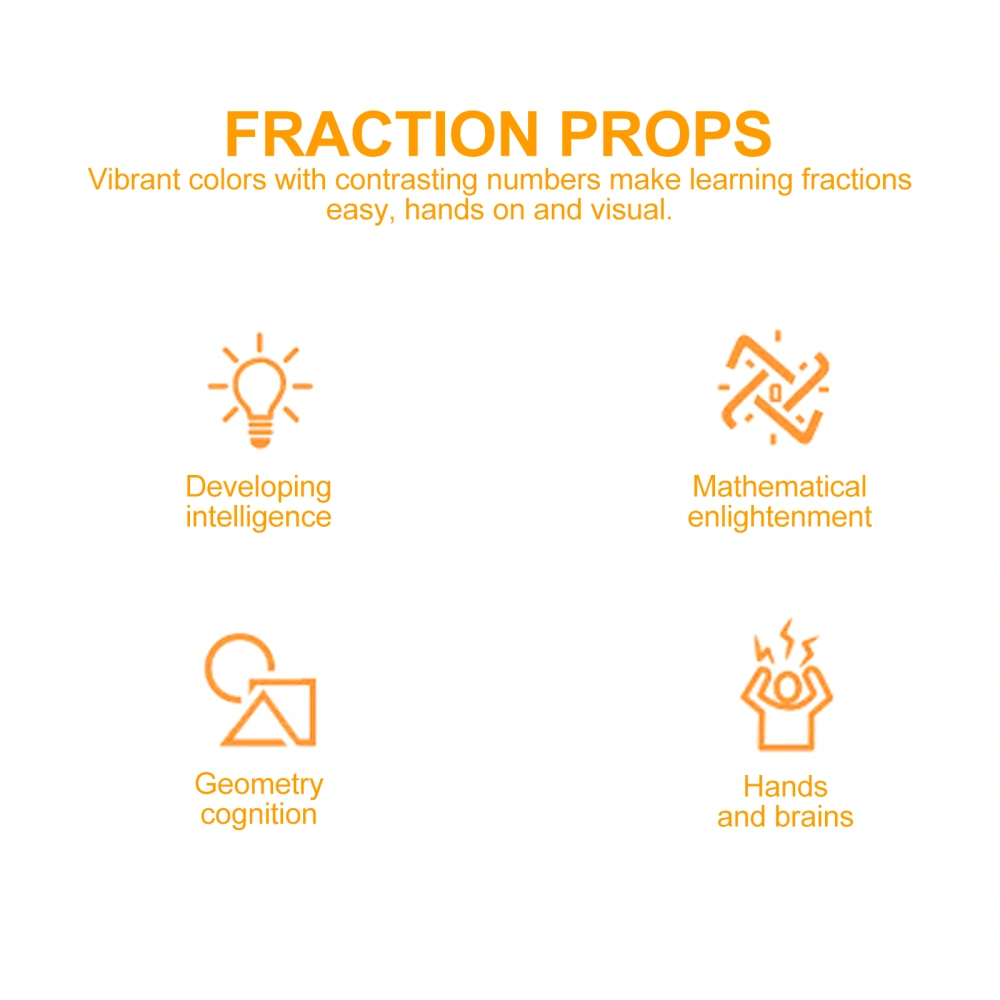 2 Sets Fraction Props Teaching Aid Primary School Education Fraction Circles