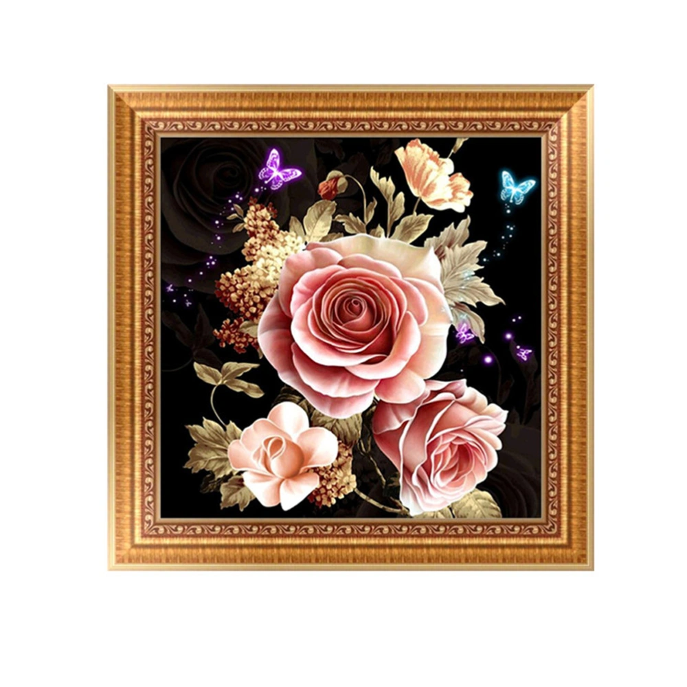 5D DIY Diamond Embroidery Painting Handmade Wall Decoration Cross Stitch Printing Craft Kits without Frame(Flowers)