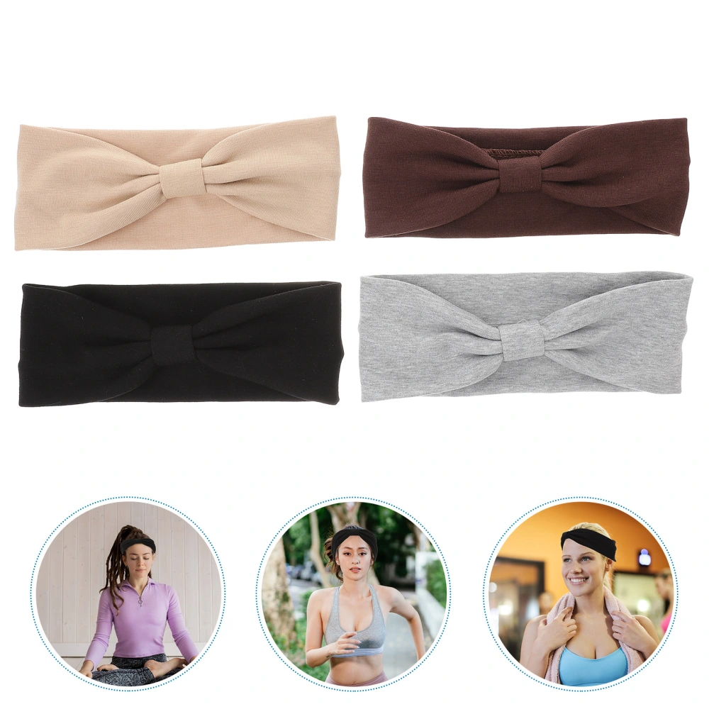 4pcs Knotted Headbands Wide Headbands Elastic Turban Headbands for Women