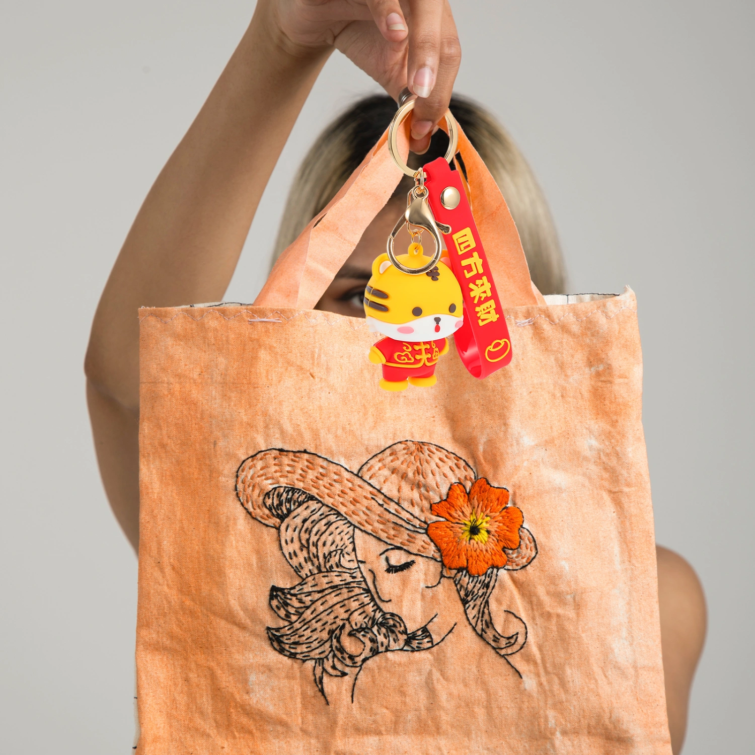 Creative Cartoon Tiger Keychain Tiger Year Cartoon Keyring Women Bag Pendant