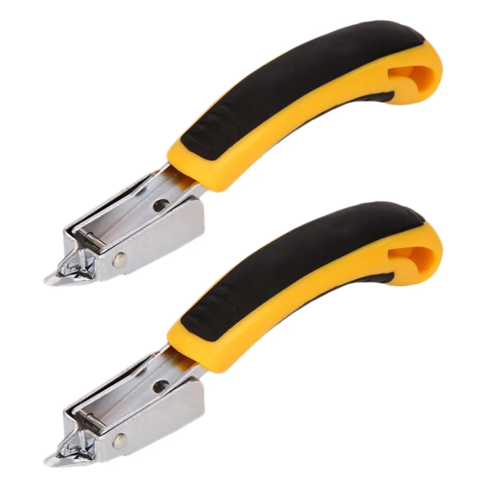 2Pcs Plastic Handle Office Stapler Remover Multifunction Handheld Nail Puller Oil Frame Door Nail Removal Clip