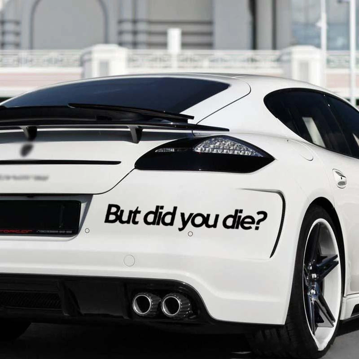 2pcs But Did You Die Funny Car Stickers Letters Reflective Decals for Car Truck Window Bumper (White)