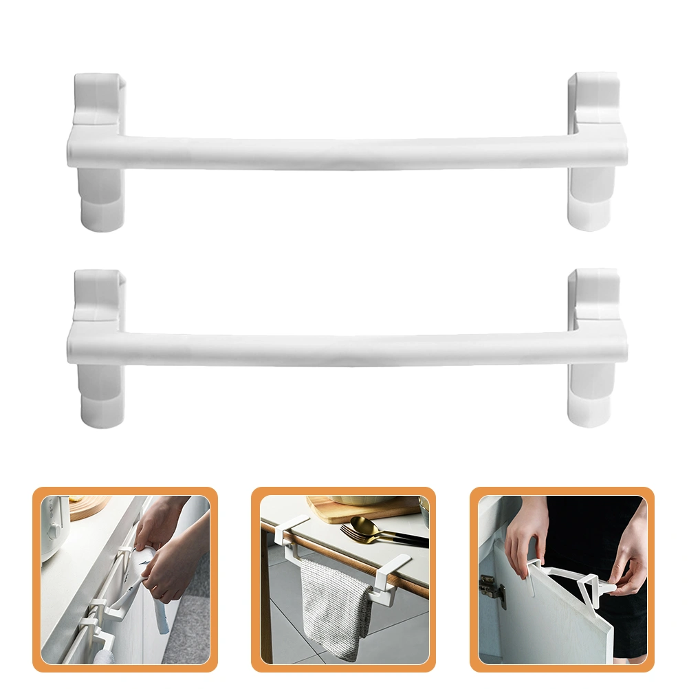 2 Pcs Towel Bars Kitchen Dish Cloth Towel Organizer Bathroom Plastic Towel Racks