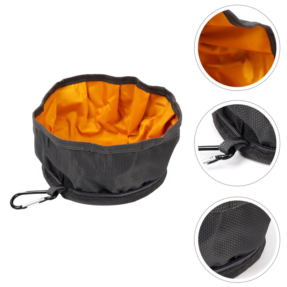 1Pc Waterproof Bowl Pet Portable Bowl Foldable Pet Feeding Bowl (Random Color)