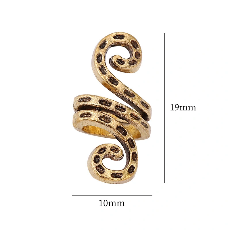 20Pcs Metal Hair Cuffs Accessories Dreadlocks Hair Charms Dreadlocks Spiral Hair Cuffs