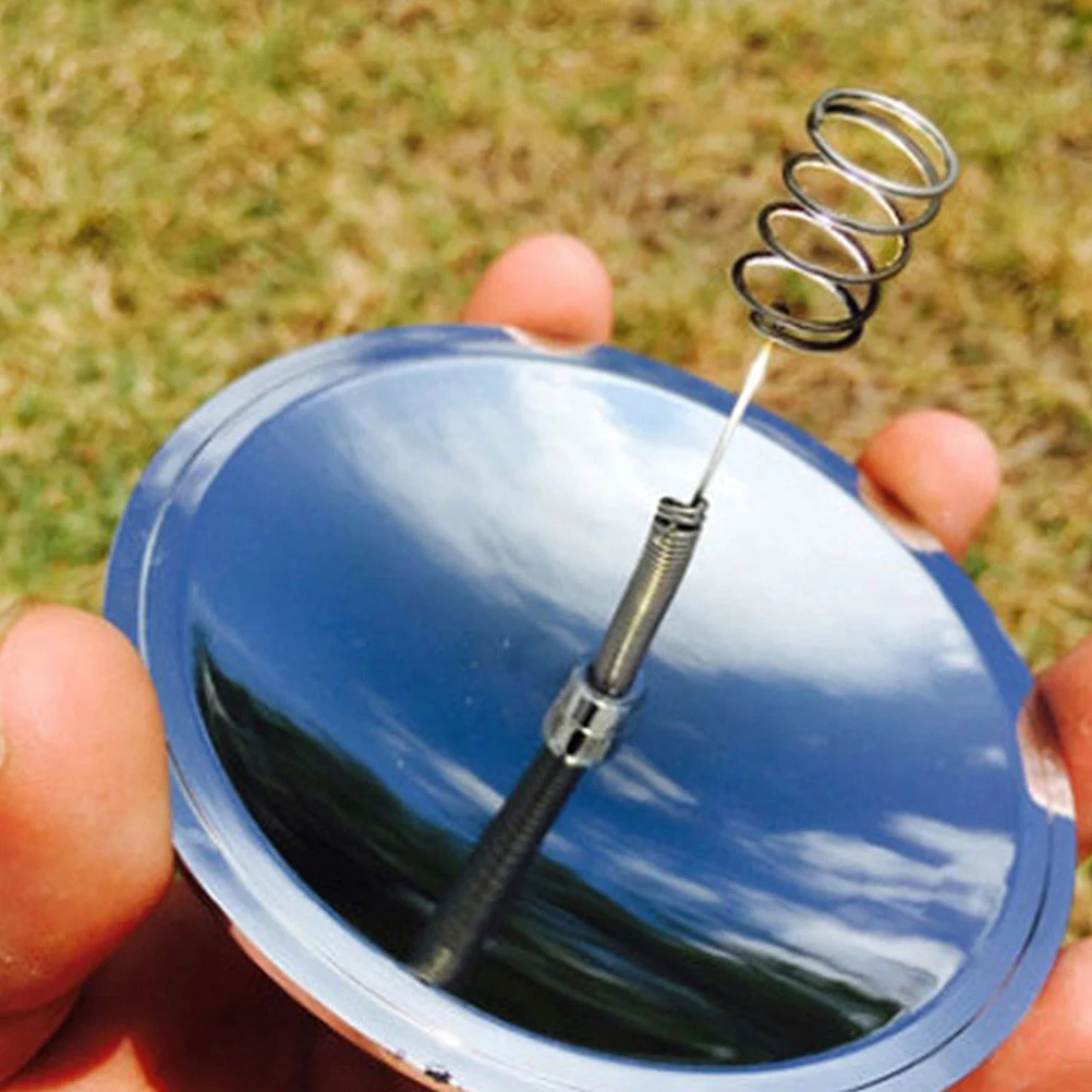2pcs Portable Cigar Starter Kit Camping Hiking Solar Fire Sparker Starter Lighter Igniter Tinder Outdoor Emergency Survival Tool (Silver)