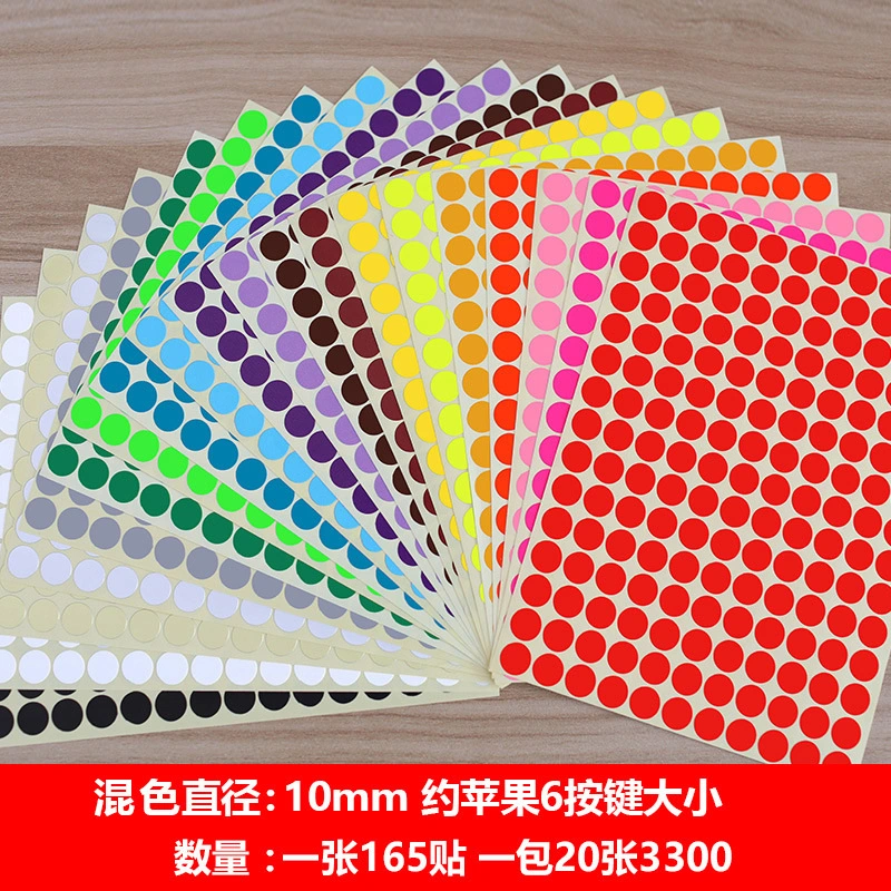 20 Sheets of Colored Dot Stickers Round Color Coding Labels Classify Labels Adhesive Dot Labels