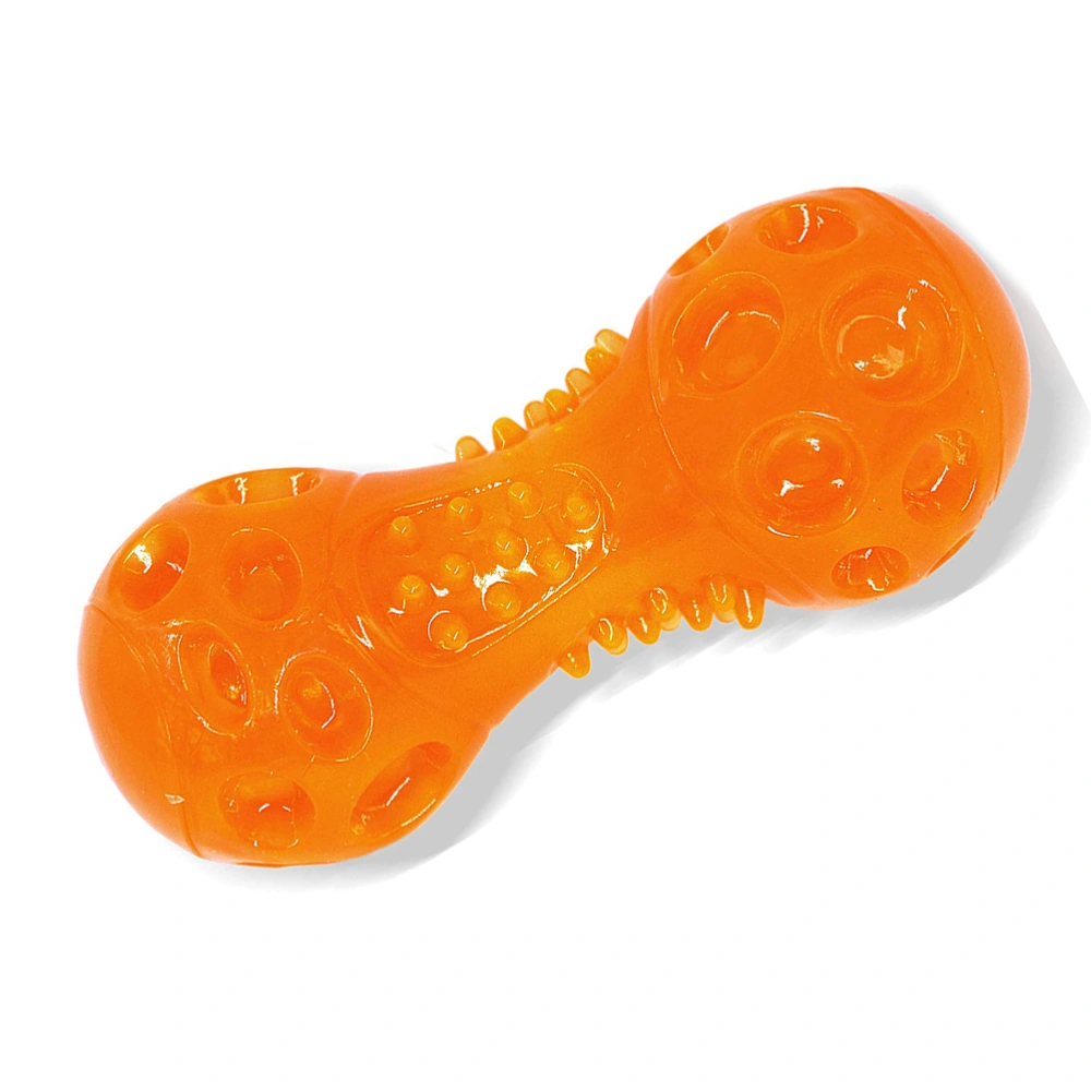 Dog Chew Toys Durable Dumbbell Shape for Large and Small Dog Chew Toys 14.2x5.8x5.8cm (Orange)