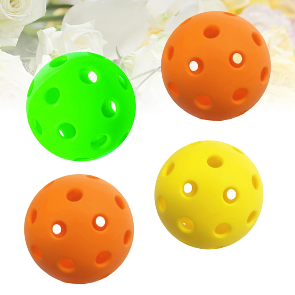 4 Pcs 7cm Porous Spheres Multiholes Balls Baby Sensory Integration Ball Baby Sports Balls for Children Kids (Random Color)