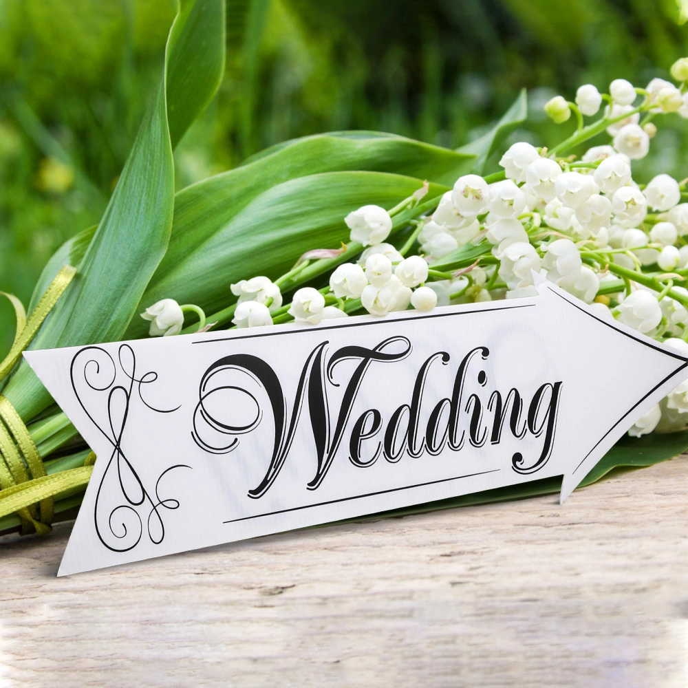 Amosfun  3 Sets Wedding Directional Road Signs Wedding Arrow Sign with 6pcs 56cm Stakes