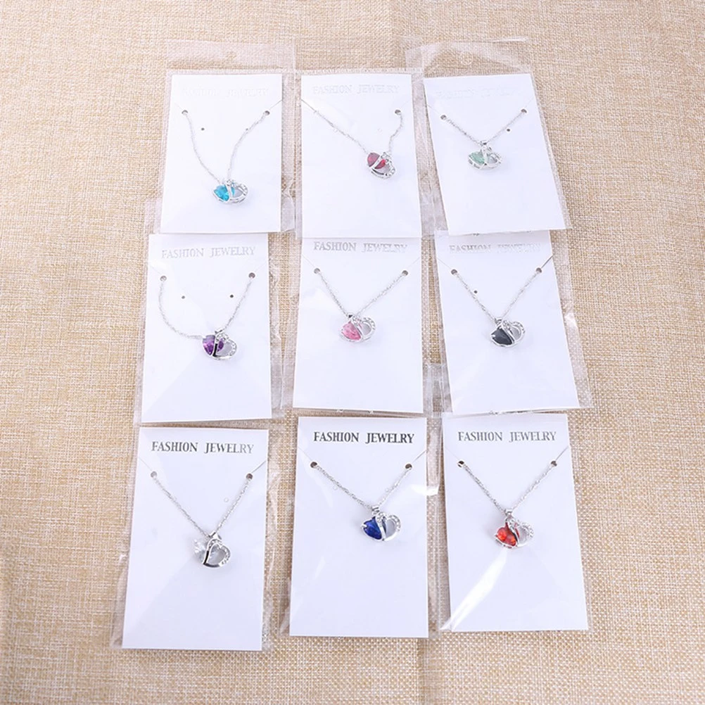 Silver Peach Heart Zircon Crystal Necklace Clavicular Chain Clavicle Chain Sweater Chain(Silver Red)