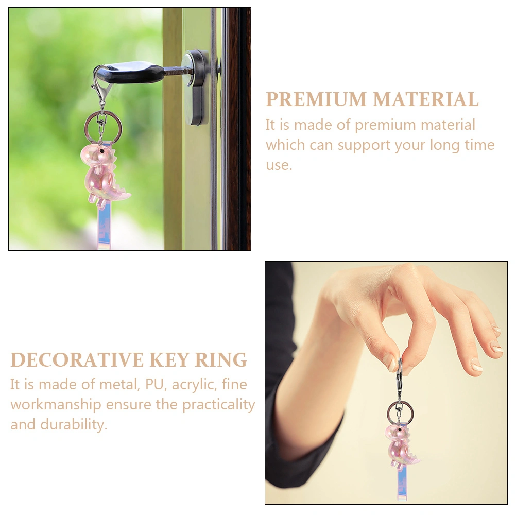 2Pcs Dinosaur Keychain Acrylic Dinosaur Key Ring Decorative Bag Pendant Key Chain