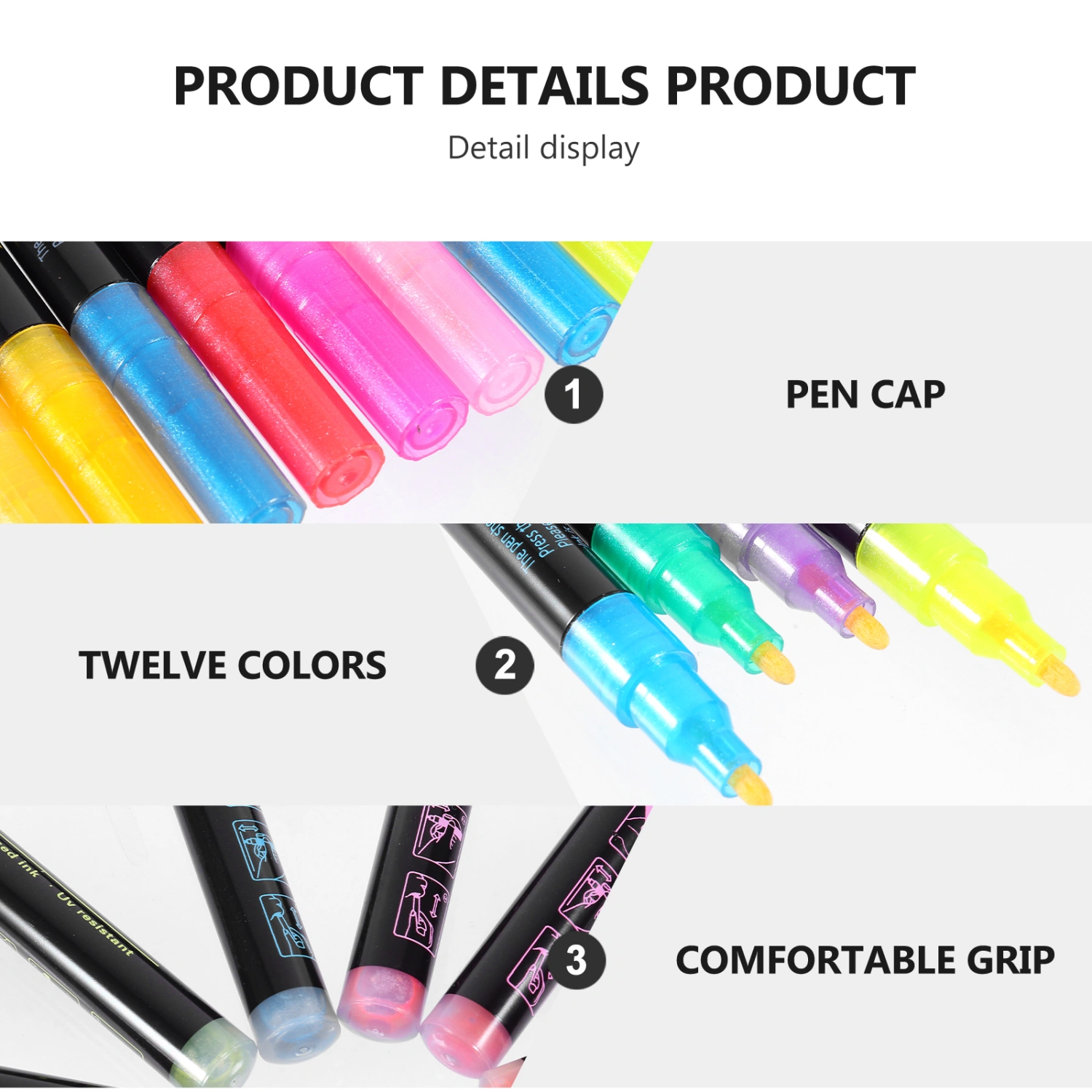 12pcs Double-Line Color Drawing Pen Set Marker Pen DIY Drawing Highlighter Pen