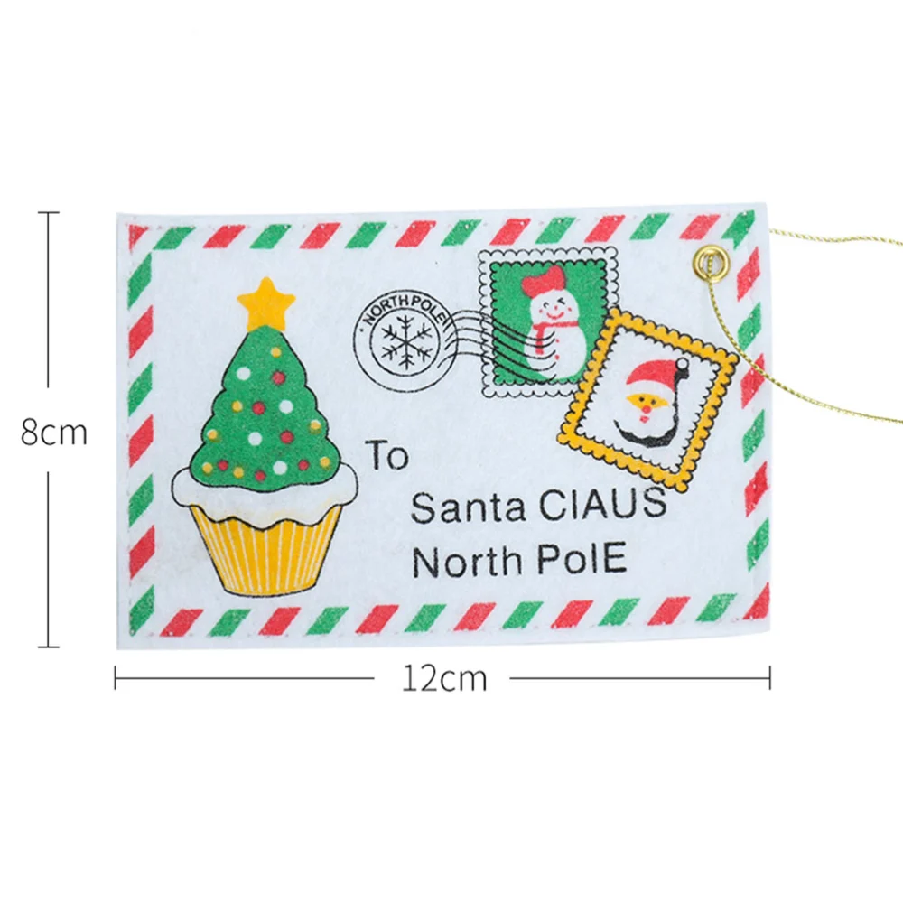 6pcs Christmas Gift Candy Bags Hanging Fabric Santa Claus Themed Envelopes Christmas Tree Ornaments