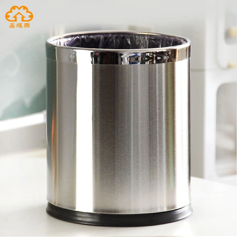 Stainless Steel Waste Paper Bin Basket Waste Rubbish Trash Can Kitchen Garbage Dustbin