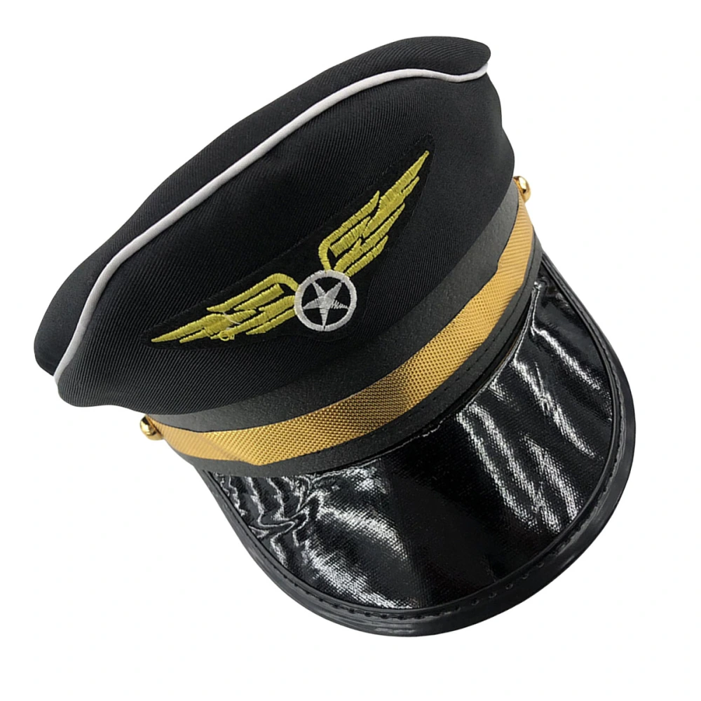 Black Police Hat for Adults Police Cosplay Halloween Party Accessories Stage Performance Military Caps