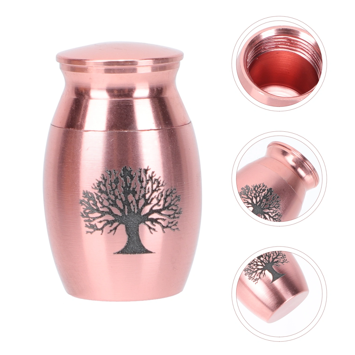 1Pc Life Tree Pet Cinerary Casket Stainless Steel Waterproof Pet Cremation Urn