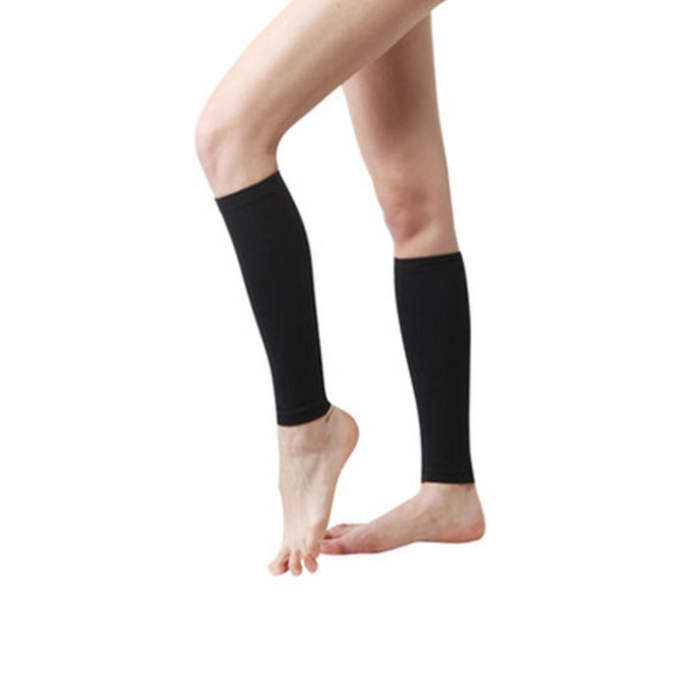 1 Pair Women Adult Slimming Calf Muscles Shaper Compression Sleeve Elastic Legs Socks (Black)