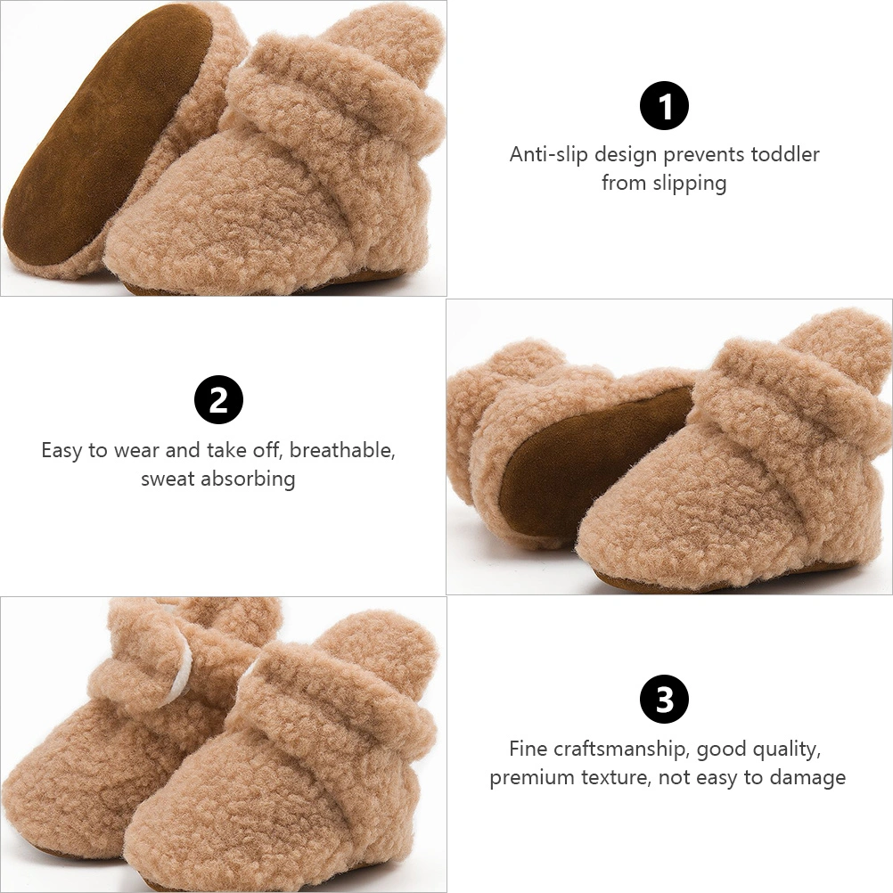 1 Pair Baby Shoes Sneakers Warm Plush Prewalke Winter Anti Shoes