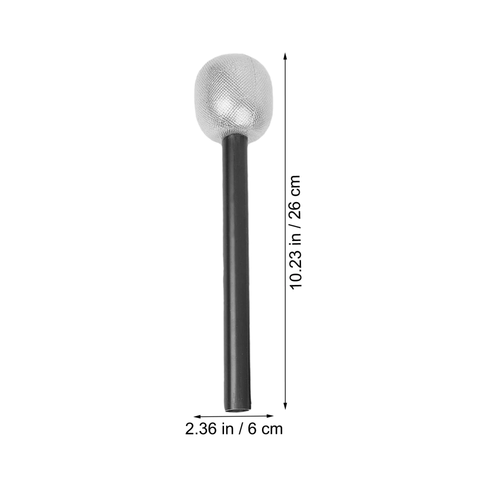 6Pcs Halloween Creative Simulation Microphone Kids Toys Cosplay Props Halloween Dance Party Supplies Party Favors (Silver)