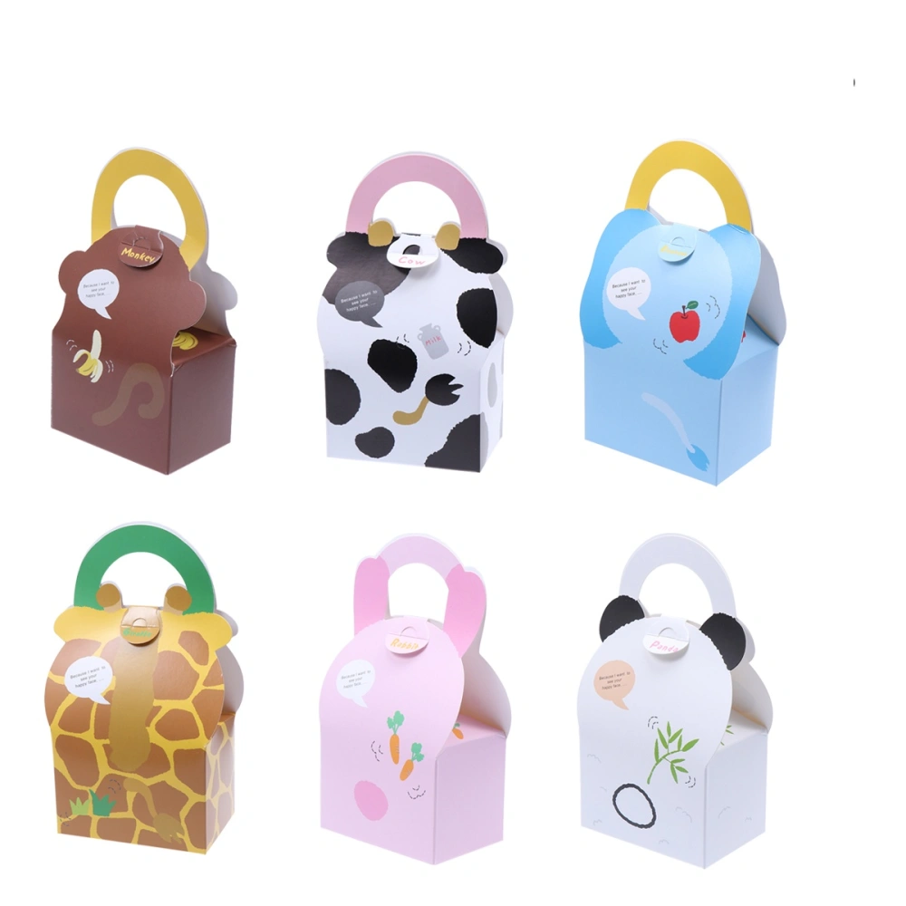 12pcs Portable Candy Boxes Pattern Biscuit Boxes Paper Candy Container DIY Gift Box Sweet Case Party Supplies