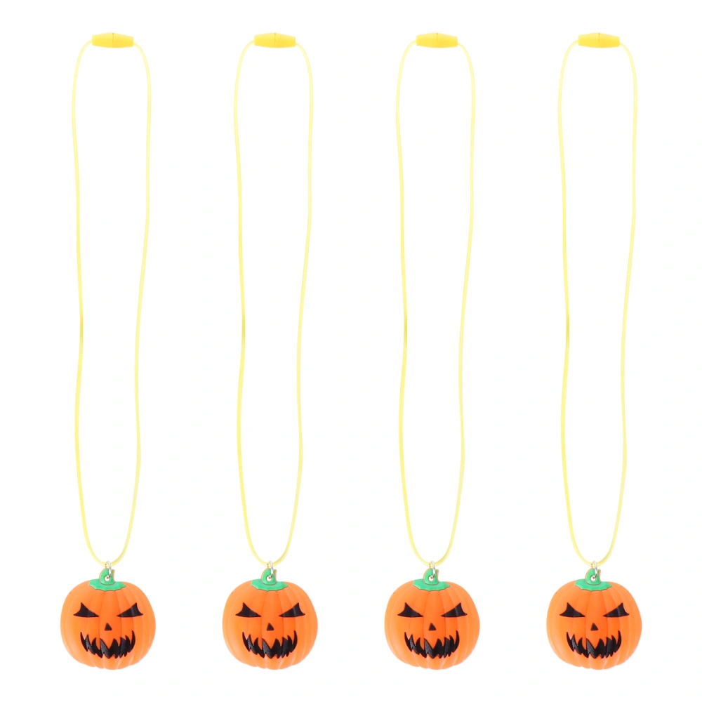 4Pcs Halloween Pumpkin Necklace Chic Retro Necklace Pendant Decoration